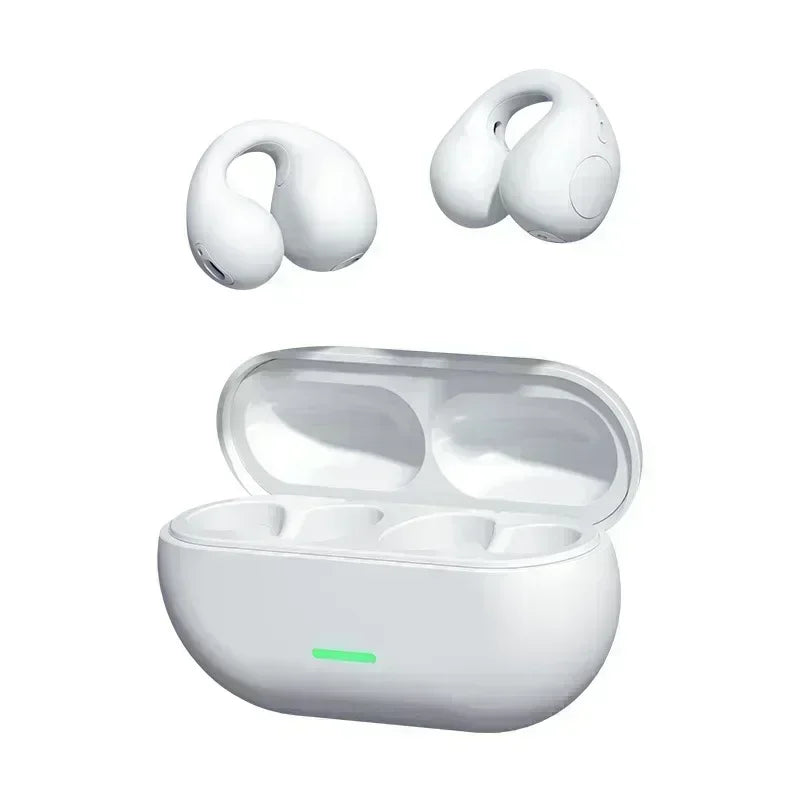 Bluetooth 5.3 Wireless Bone Conduction Headphones Clip Ear Music Noise Canceling Headset HD Call Sports Gaming Earphone
