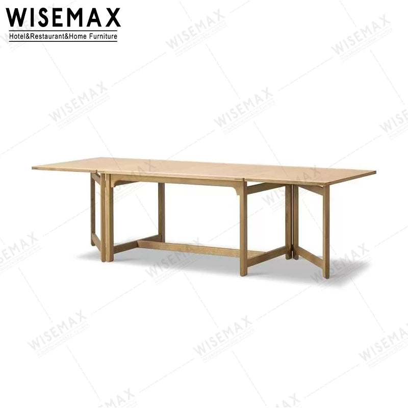 FURNITURE Modern Multi-functional Foldable Oak Wood Table Rectangle Wooden Folding Dining Table for Home Apartment