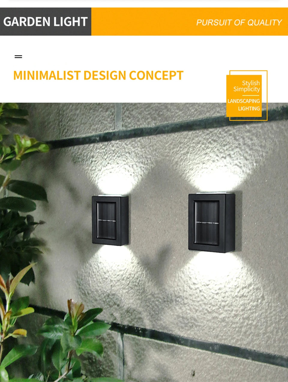 Solar Up and Down Spot Lights Outdoor Street Wall Light Waterproof Solar Lamp For Garden Street Balcony Yard Porch Decorative