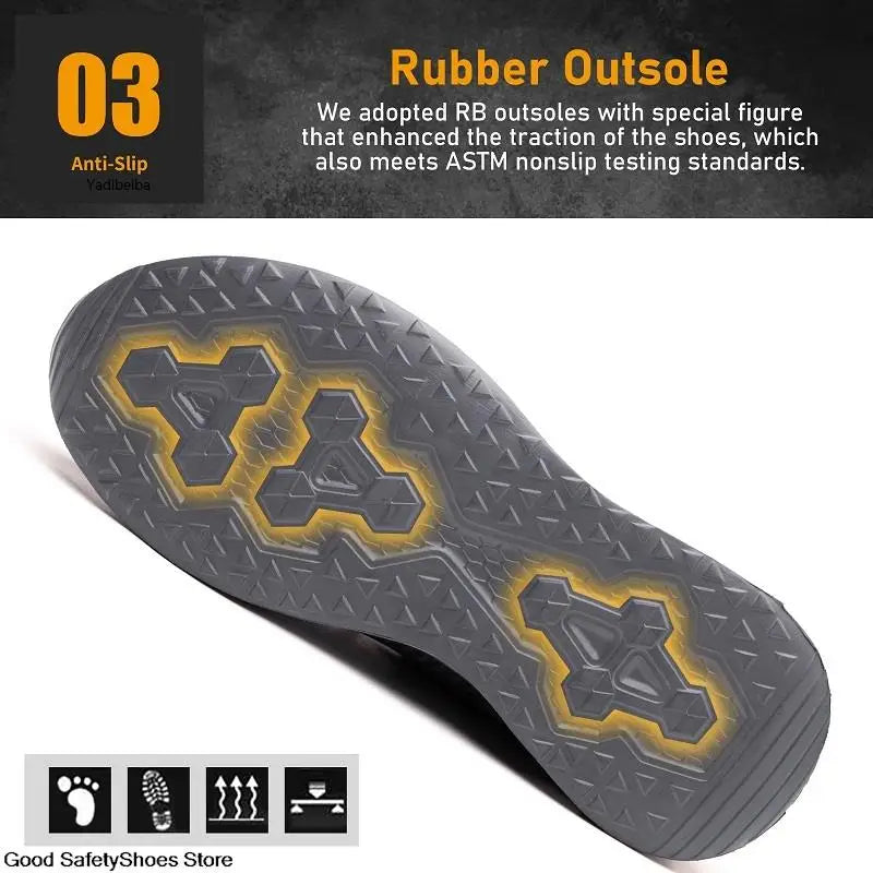 Safety Shoes Men For Work Sneakers Women Men Steel Toe Work Shoes Security Protective Shoes Lightweight Anti-Smash Anti-Puncture
