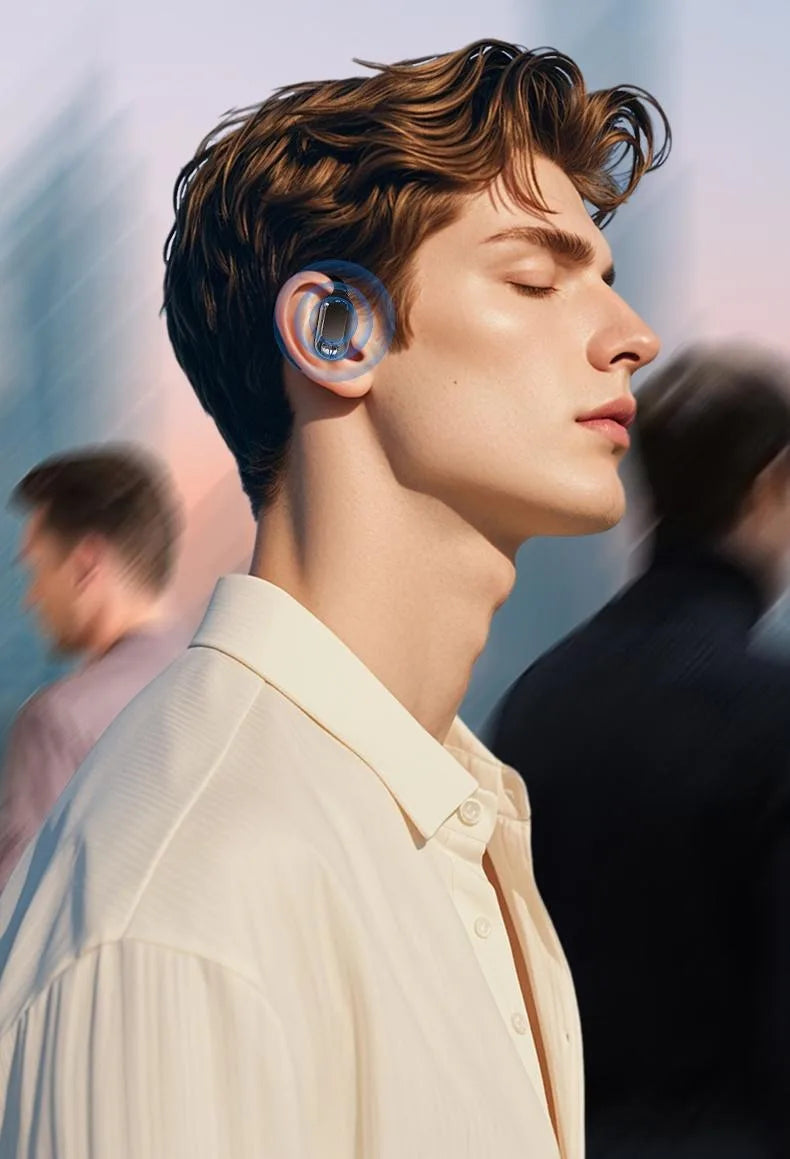 Bluetooth 5.3 Earphones True Wireless Headphones with Mic Button Control Noise Reduction Earhooks Waterproof Headset for Sports