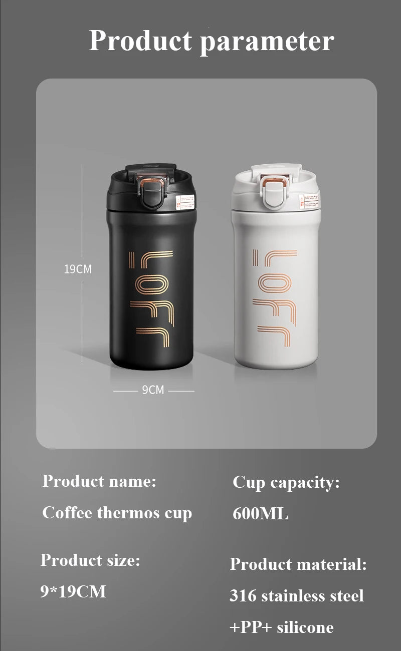 Coffee thermal mug Stainless Steel Thermos Tumbler Cups Vacuum Flask thermo Water Bottle Tea Mug Thermocup commercial affairs
