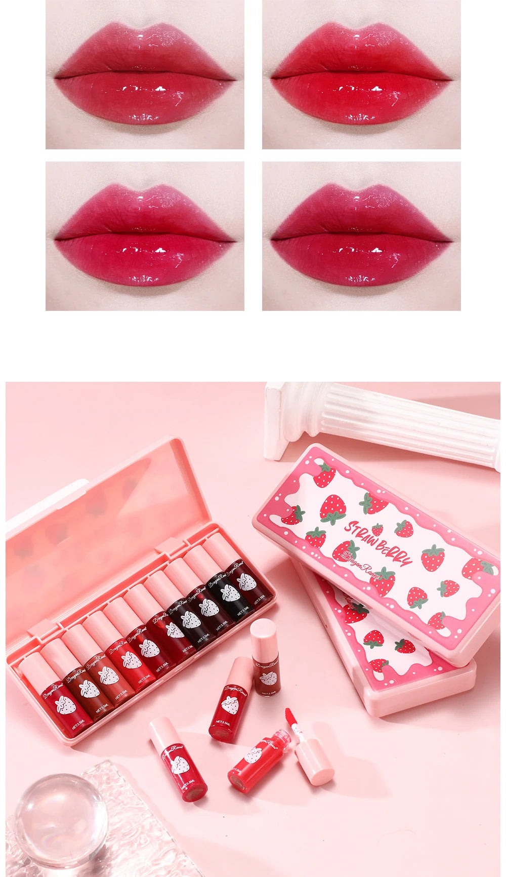 10 Pack Lipstick Water Stain Lip Lotion Lipstick Lasting Color Film Lipstick Water Light Stain Lipstick Water Non fading Lipstic