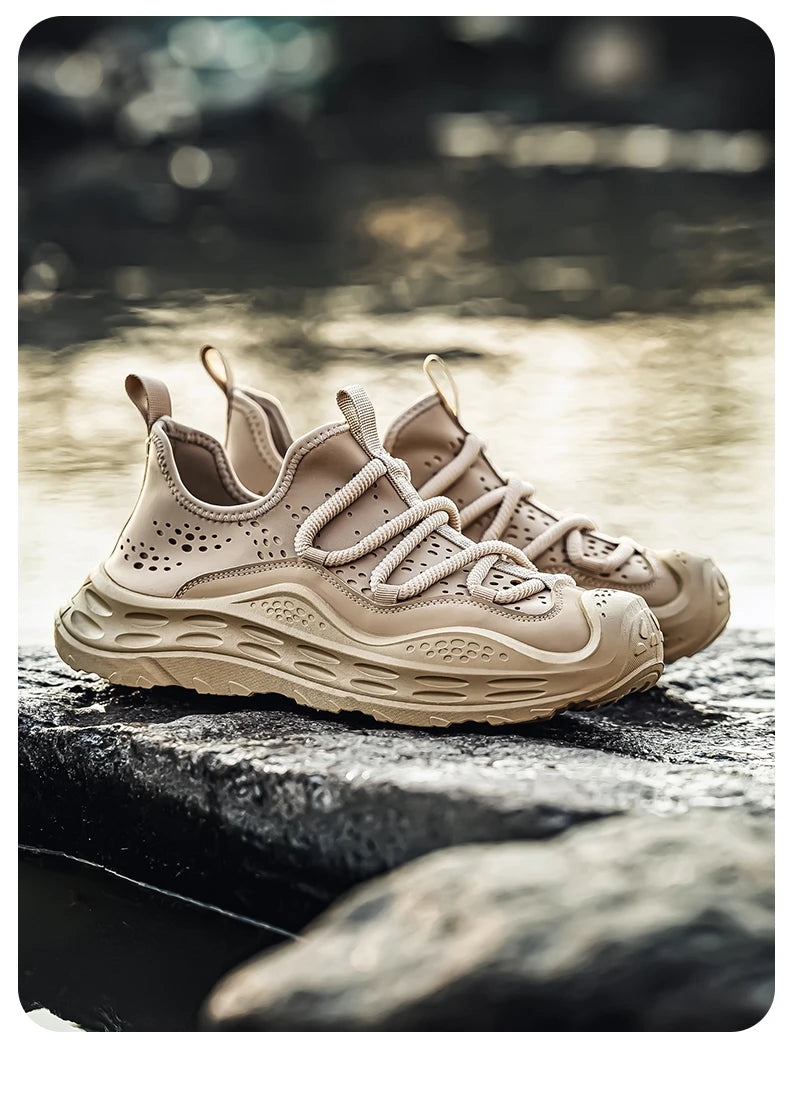 Spring Autumn New Mens Casual Shoes Fashion Anti Skid Wear Resistant Sports Sneakers Thick Sole Fashion Breathable Mesh Footwear