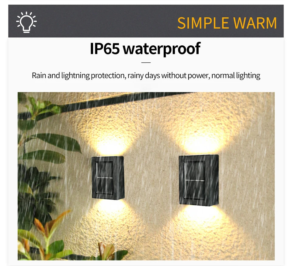 Solar Up and Down Spot Lights Outdoor Street Wall Light Waterproof Solar Lamp For Garden Street Balcony Yard Porch Decorative