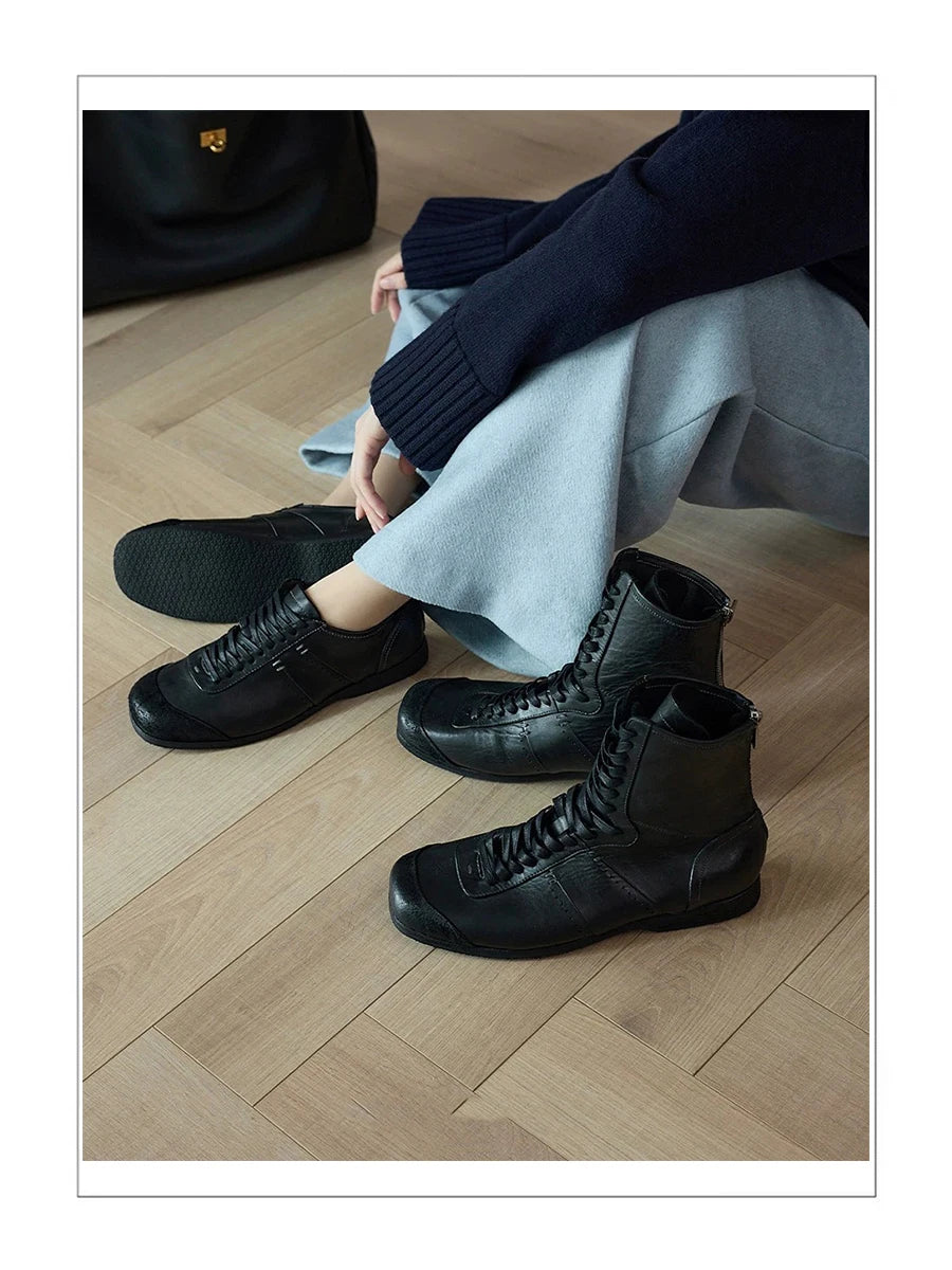 New high-end black training shoes men's casual shoes minimalist handmade horsehide suede boxing shoes trendy