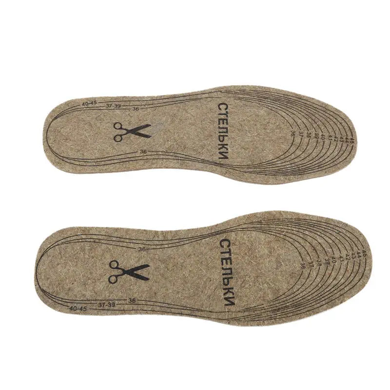 Wool Felt Insoles For Shoes Men Women Warm Shock-absorbing Insoles Shoes Pad Inlegzolen Heren Plantillas Adhesivas Para Zapatos
