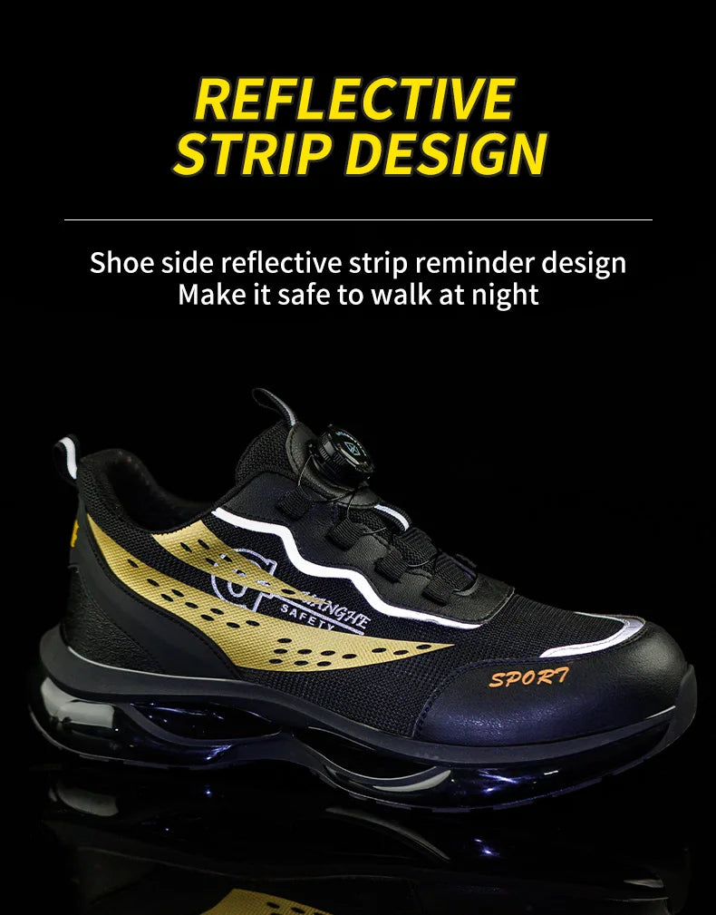Steel Toe Safety Shoes Anti-smash Anti-Puncture Work Boots Men Slip Resistant Breathable Outdoor Work Indestructible Shoes
