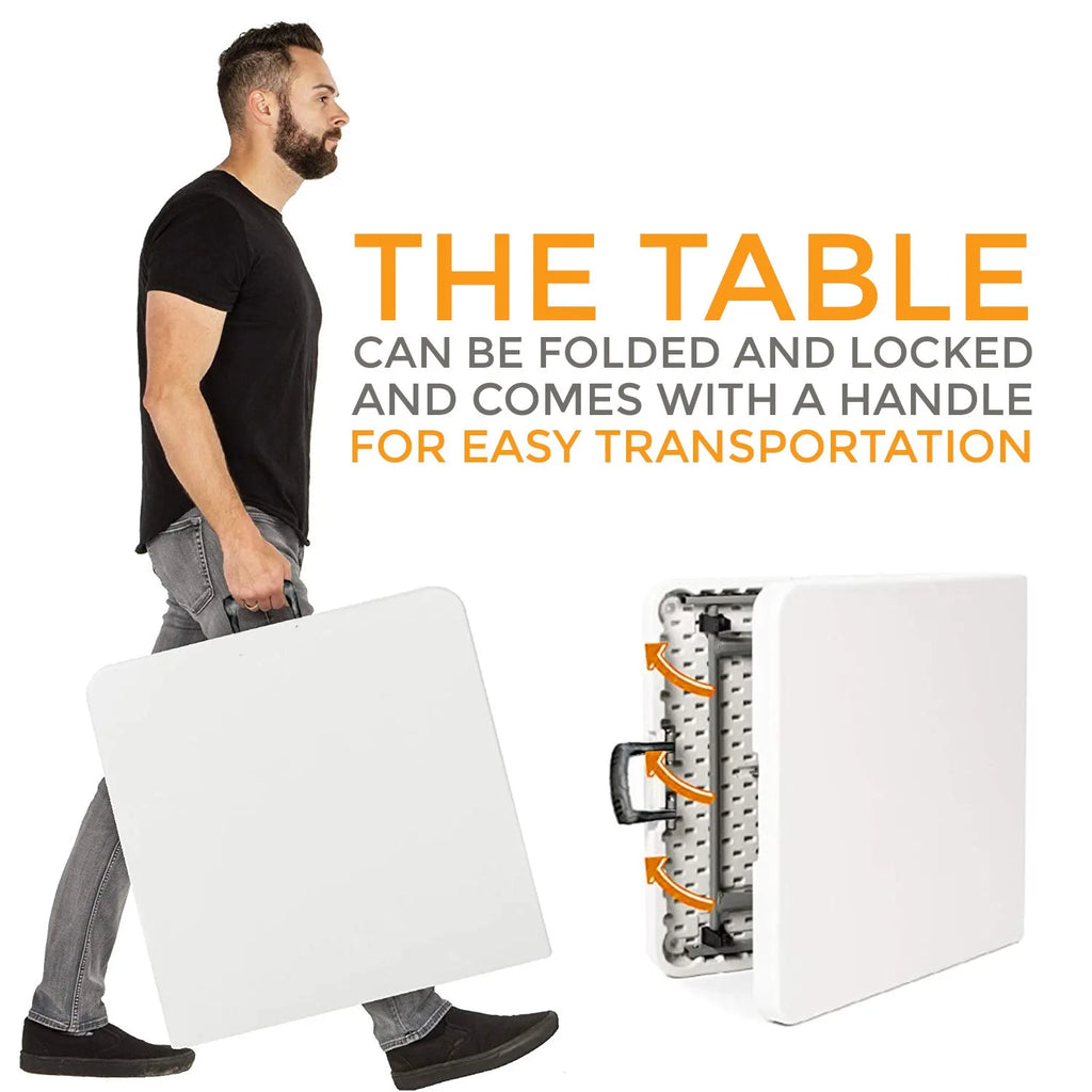 Portable foldable 4/6-foot garden dining table, heavy-duty folding table for dining, indoor and outdoor multifunctional picnic