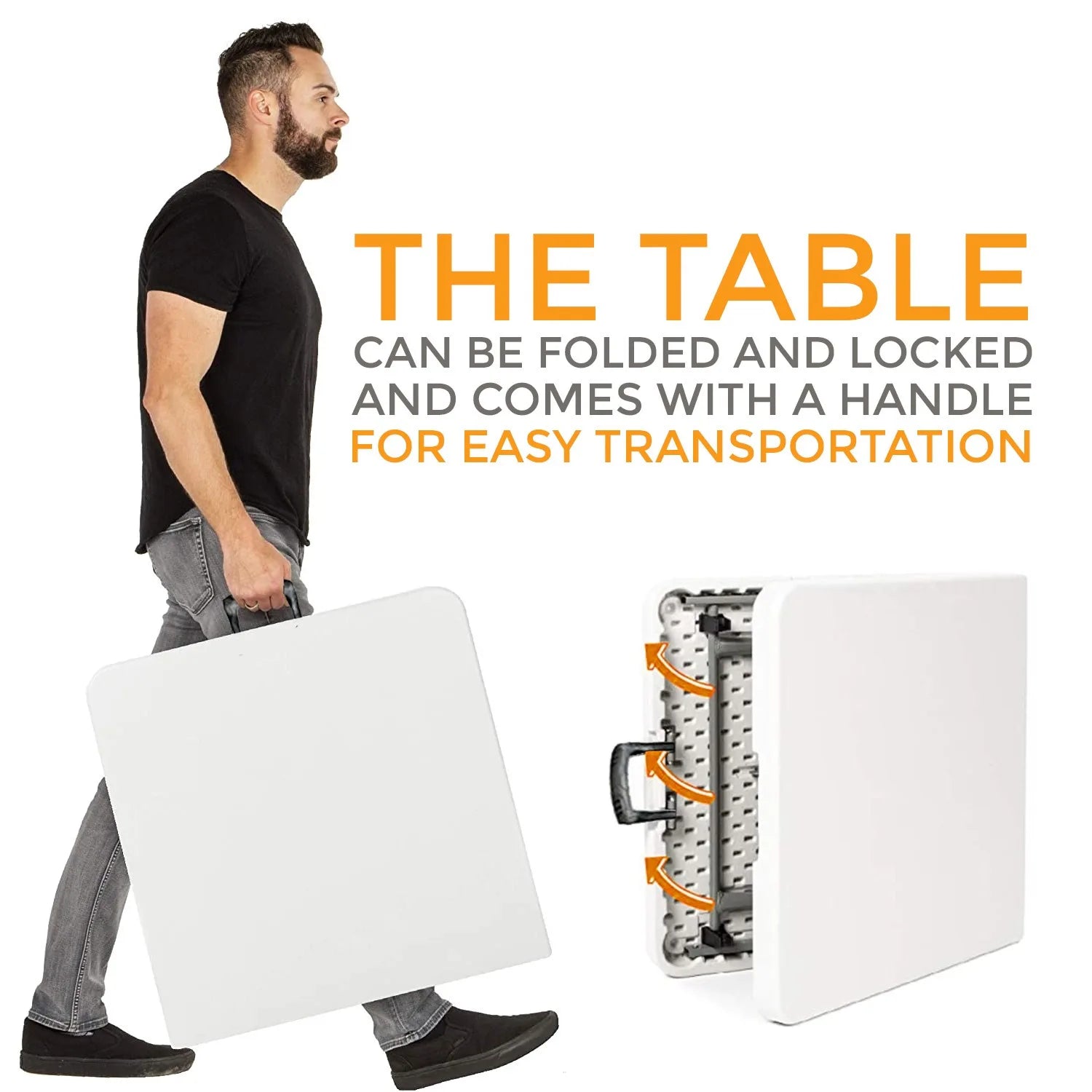 Portable foldable 4/6-foot garden dining table, heavy-duty folding table for dining, indoor and outdoor multifunctional picnic