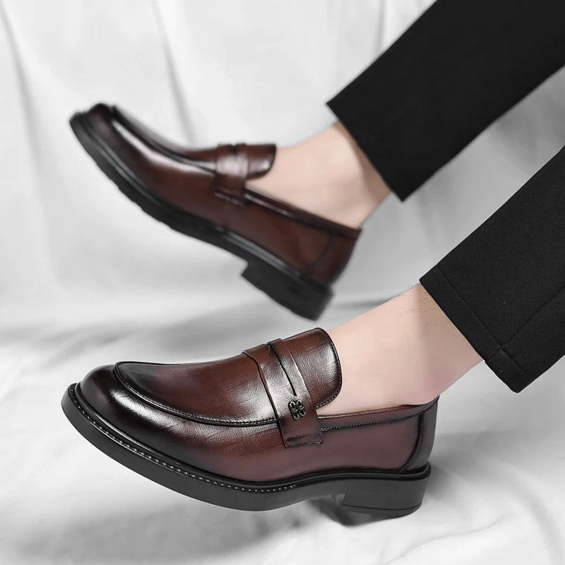 Male Shoes High Quality Fashion Men Business Shoes Italian Handmade Shoes Genuine Leather Loafers Slip-ons Men Casual Footwear