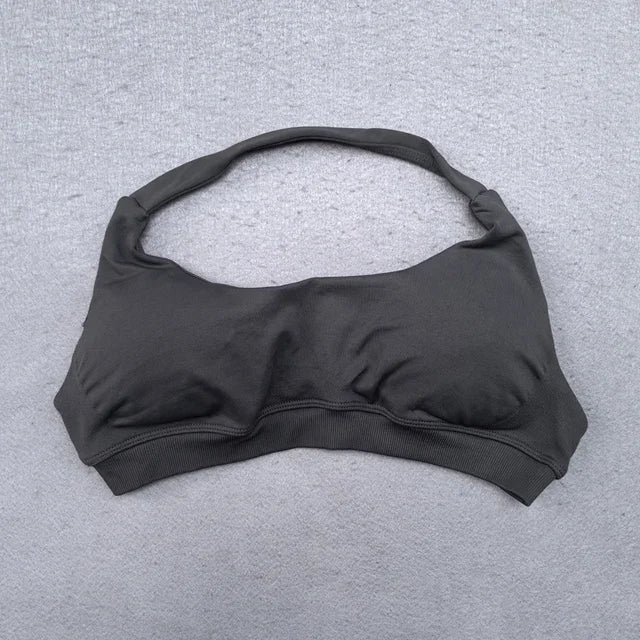 Gym Set 2pcs Women Backless Yoga Bra Top Workout Scrunch Pants Sports Suit Fitness Clothes Seamless Outfits Yoga Leggings