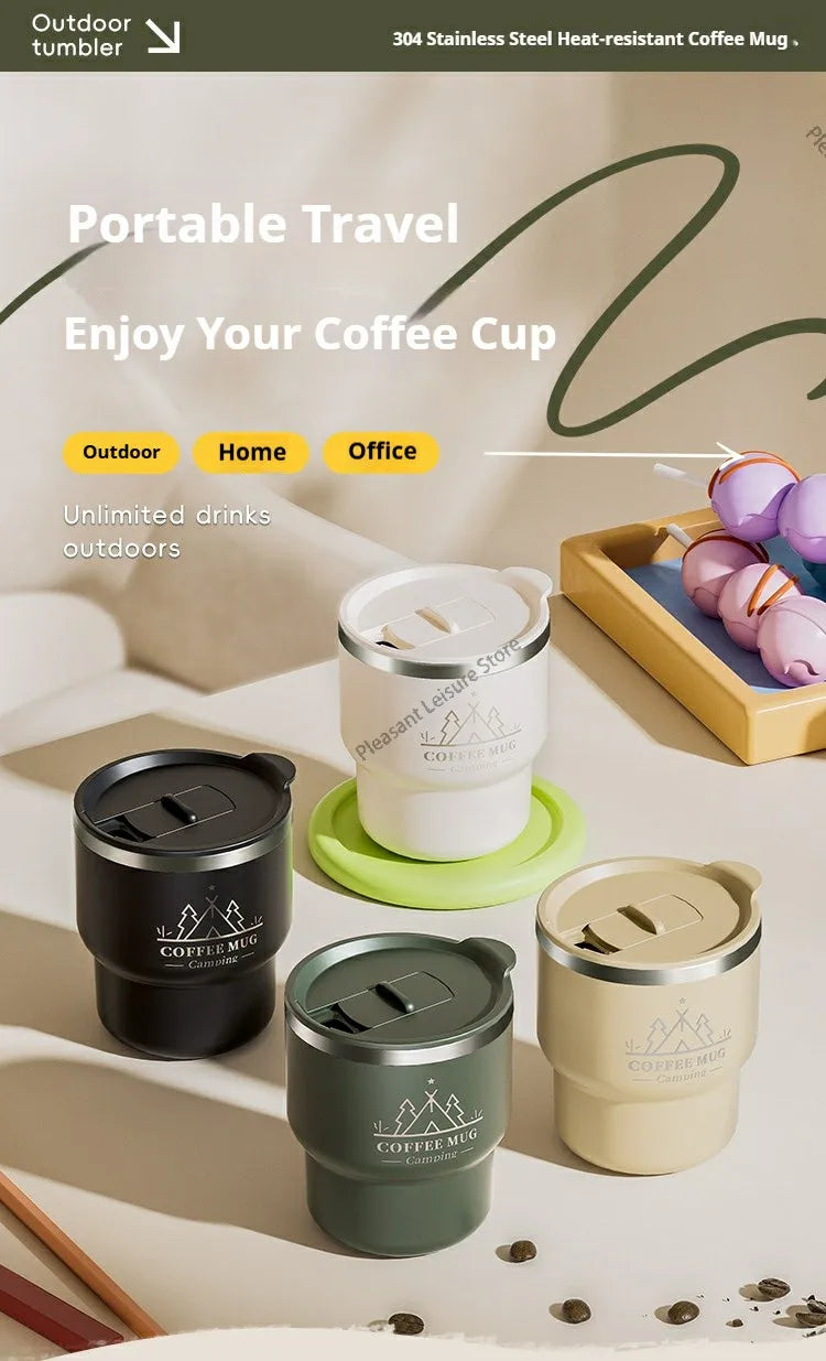 400ML Stainless Steel Thermal Cup Office Coffee Mug  Double Layer Insulated Water Cup Portable Keeps Cold and Heat Thermal Mug