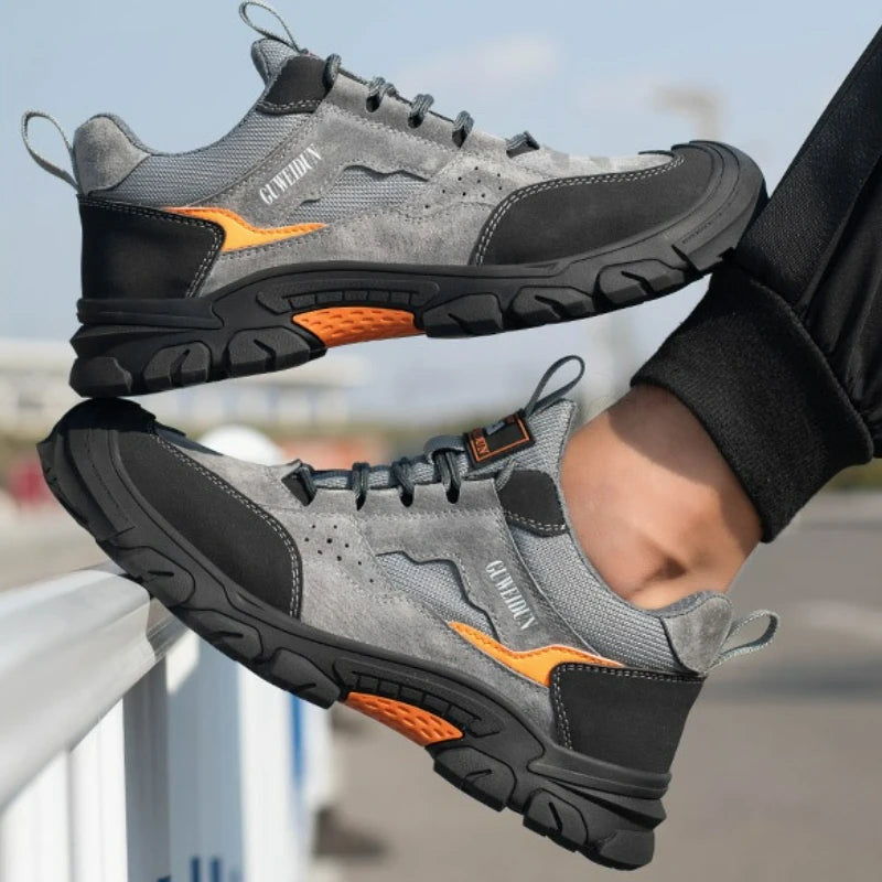 Men's Safety Shoes Fashion Work Steel Toe Shoes Anti-smash Anti-puncture Boots Shoes for Men Indestructible Comfortable Sneakers