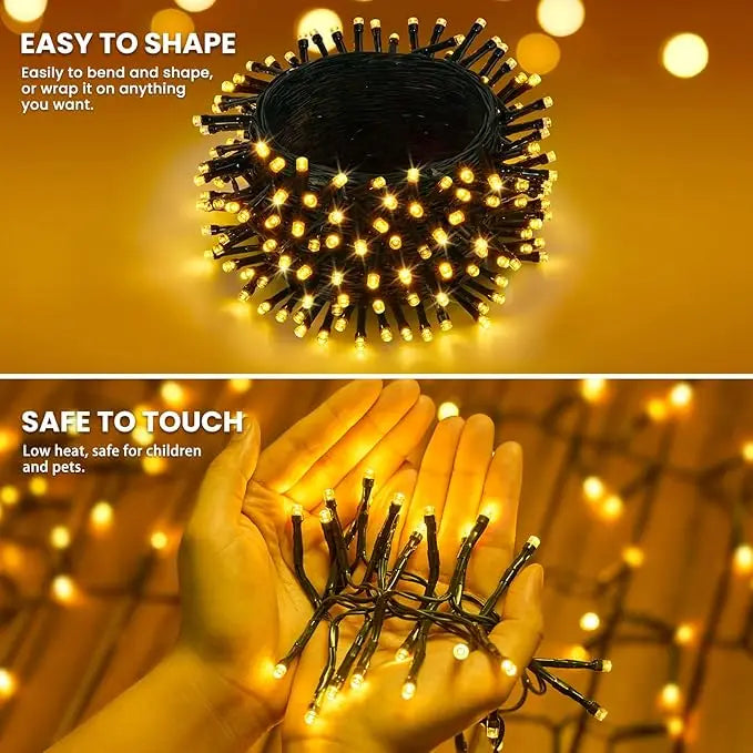 LED Solar String Lights 7/12/22M 8 Lighting Modes Waterproof Fairy Lights for Outdoor Garden Christmas Party Decorations