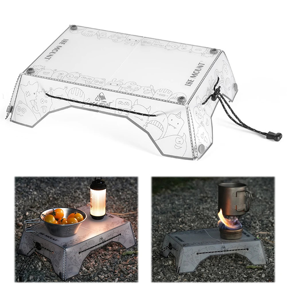 Folding Camping Table Ultralight Foldable Camping Tray Portable Small Backpacking Table Multifunctional for Camping Hiking