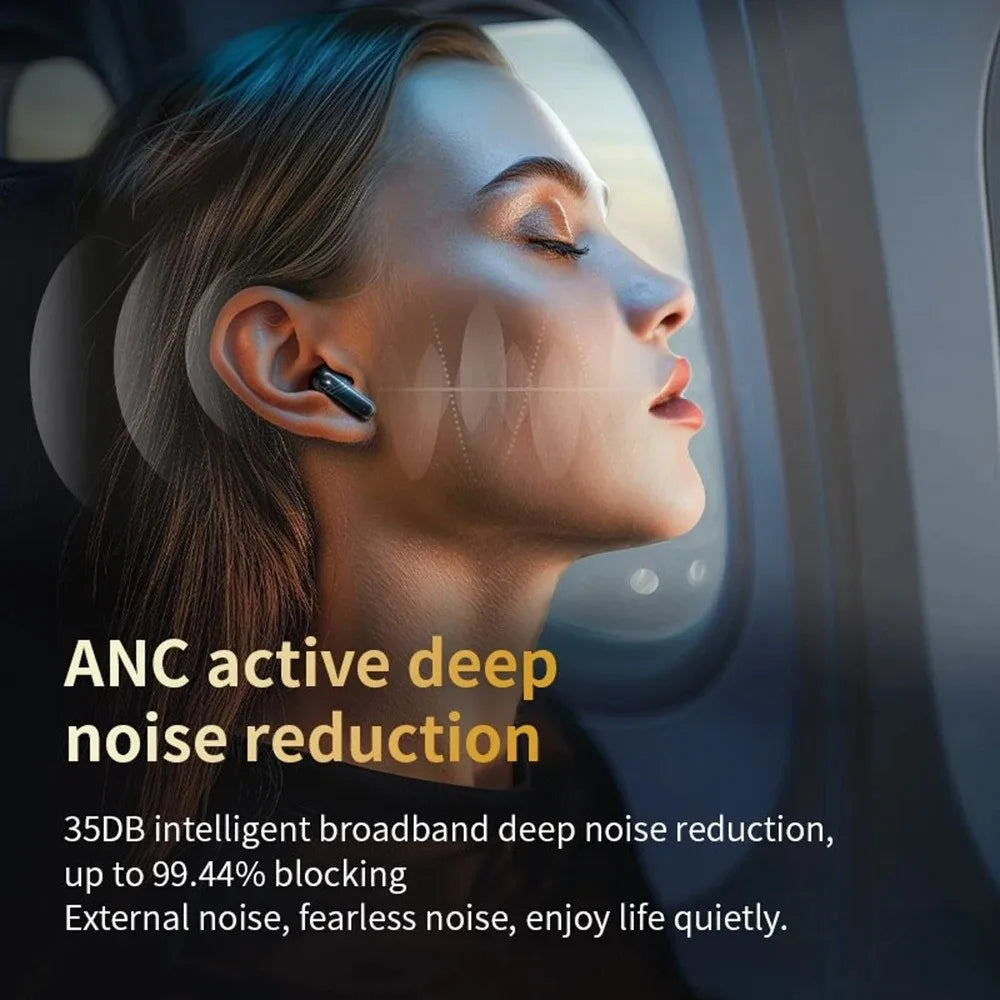 Bluetooth 5.4 Full Touch Screen Headphones Smart LCD in Ear Wireless in-Ear Earbuds Long Battery HD Call ANC Bluetooth Earphones