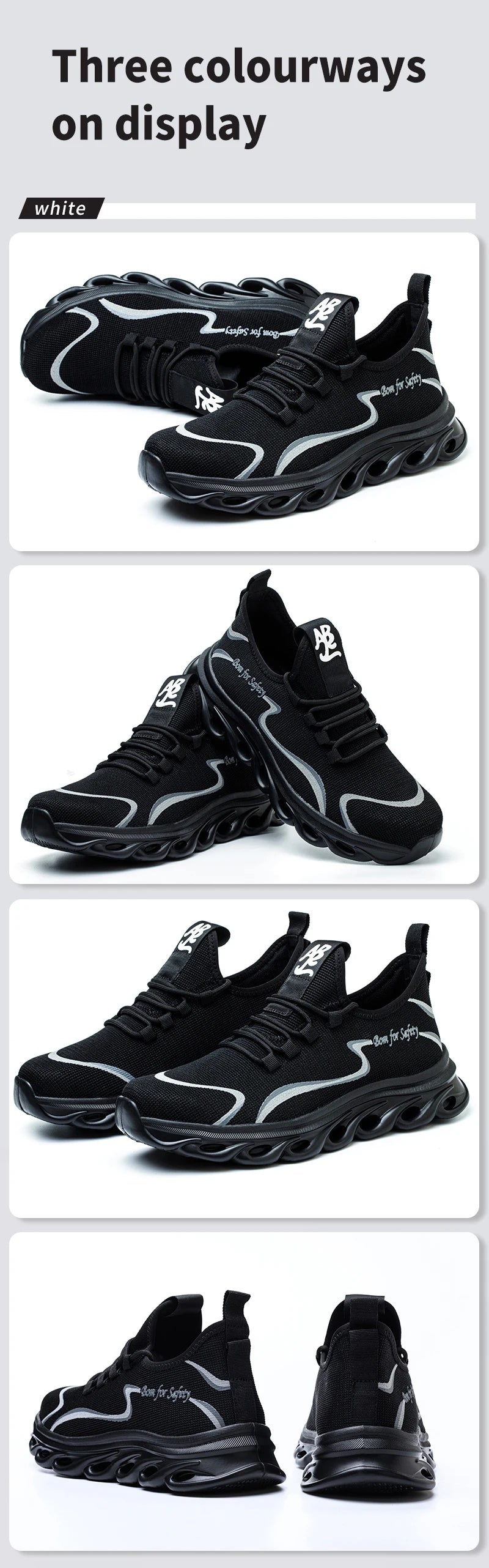 Steel Toe Work Shoes Men Lightweight Safety Boots Non Slip Breathable Protective Boots for Warehouse Light Industrial Shoes