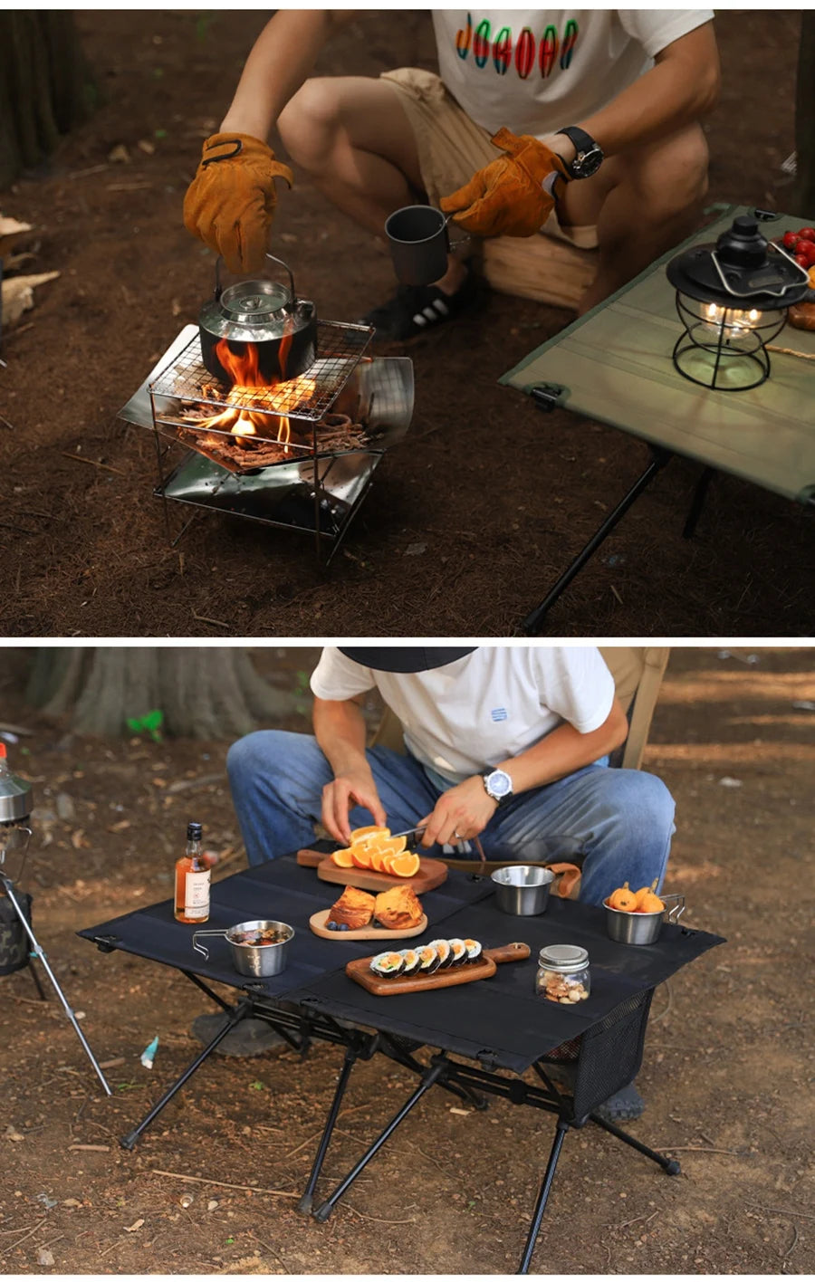 Folding Camping Table, Lightweight Oxford Desktop Collapsible Backpacking Tables for Camping, Hiking, Picnic