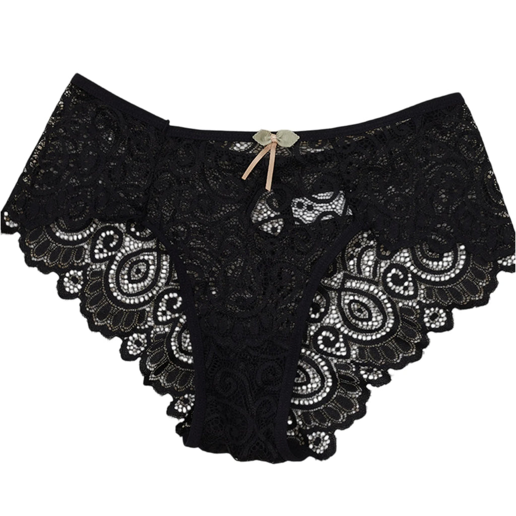 Lingerie Sexy Underwear Lace Panties Female Water Drop Sexy Mid-waist Underwear Exquisite Crotchless Shorts Solid Lingerie
