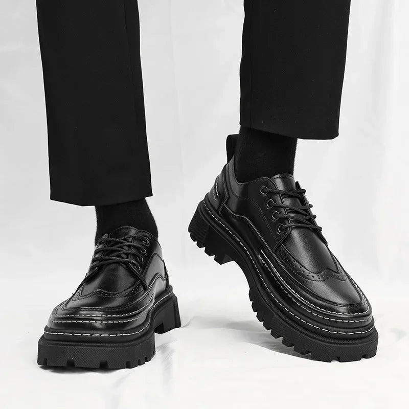 Shoes for Men Fashion High Quality Leather Men Shoes Business Light Luxury High-end Retro Tooling Men's Shoes Zapatillas Hombre
