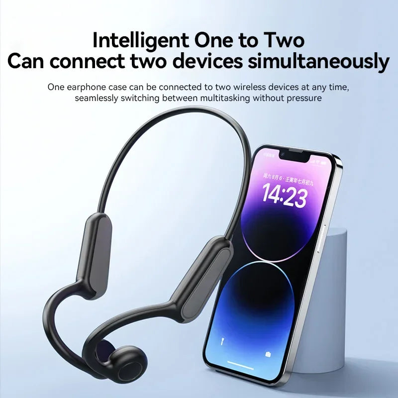 Bluetooth 5.3 Bone Conduction Earphones Sports Wireless Headphones Ear Hook Waterproof Headset For Driving Running New Design