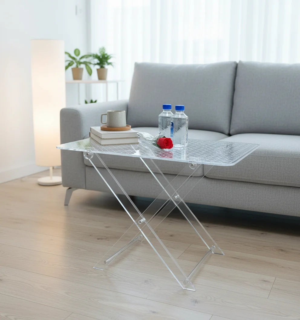 1pc Acrylic Folding Lightweight Table  Foldable Small Coffee Table Tatami Window Low Table Balcony Table Collapsible  Mini Desk