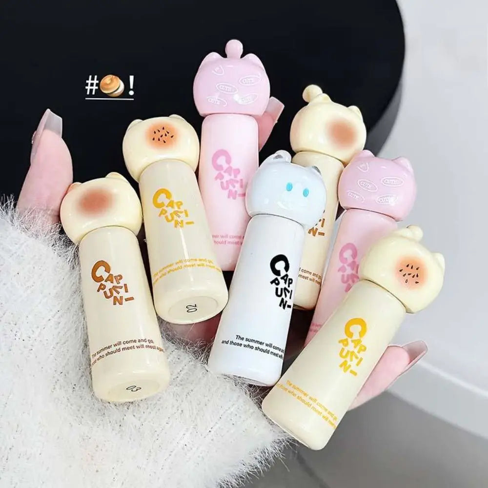 New Moisturizing Cat Lip Gloss Long Lasting Highly Pigmented Lip Stain 4 Shades Water Light Glossy Lip Makeup Beginners