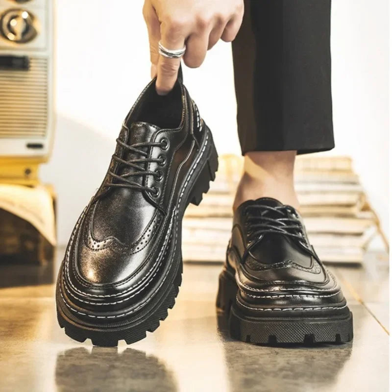 Shoes for Men Fashion High Quality Leather Men Shoes Business Light Luxury High-end Retro Tooling Men's Shoes Zapatillas Hombre