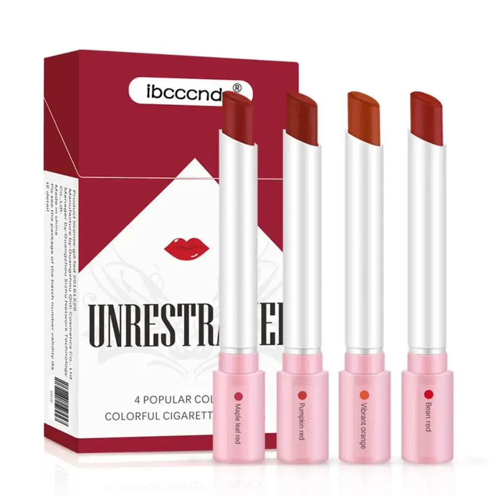 4 Colors Lana Del Rey Lipstick 4 Colors Matte Glossy 24 Lipstick Lasting Stain Women Lip Long Hour Set Tint Tube M4F9
