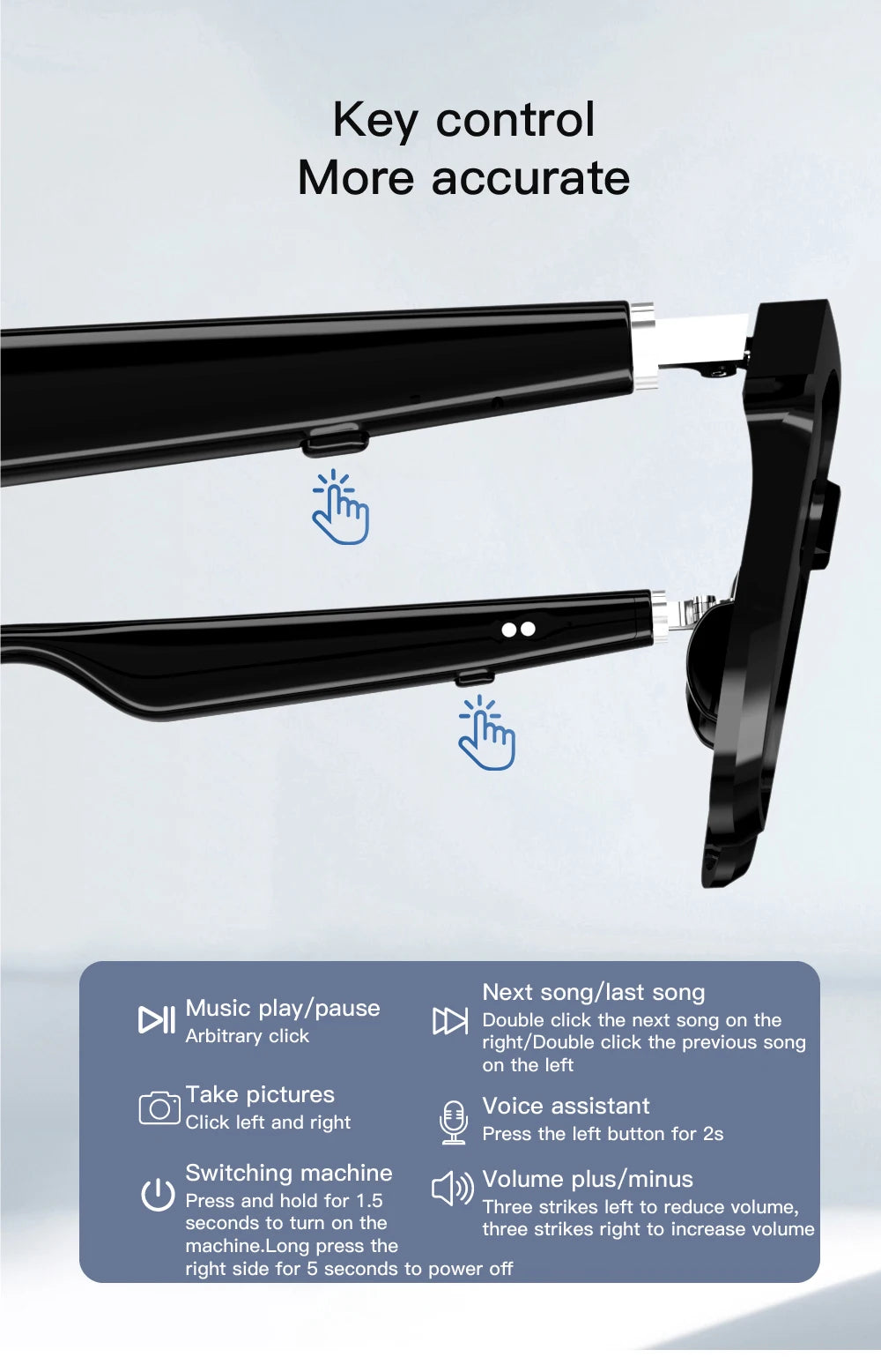 Wireless Bluetooth Headphones  Bluetooth Calling Smart Glasses Music Playback Anti-blue light glasse Waterproof Business glasses