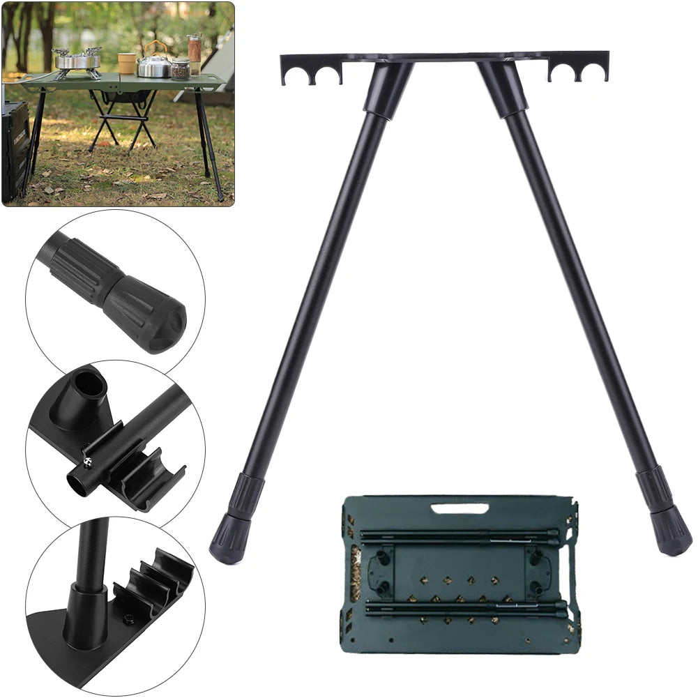 Folding Workbench Legs Metal Foldable Camping Table Legs Adjustable Height Furniture Legs DIY Camping Equipment Outdoor Travel