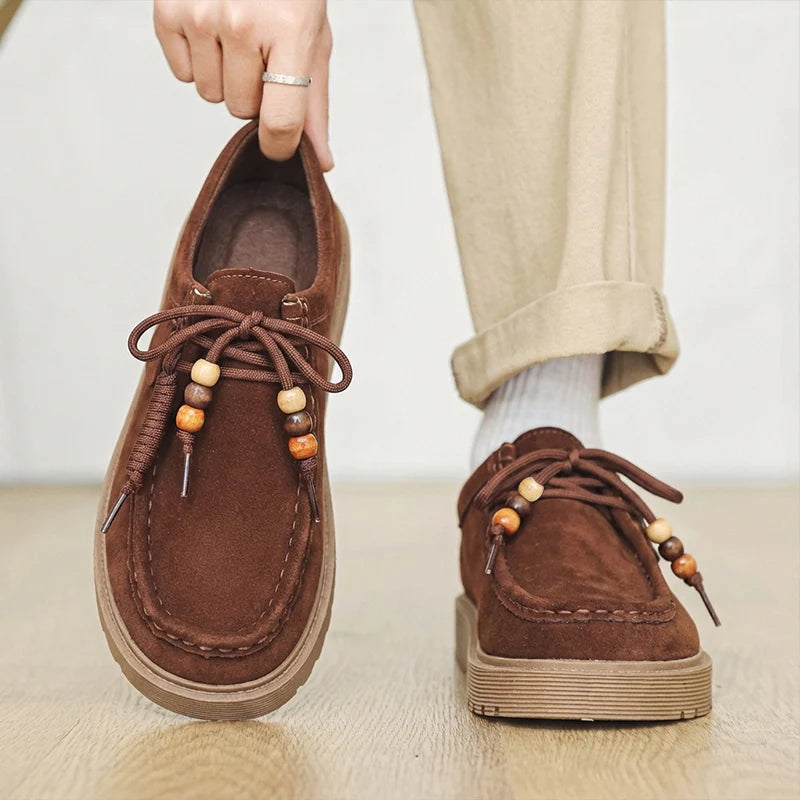 Men's Loafers and Slip-on Suede Leather Shoes Man Fashion 2026 Walking Sneakers Lightweight Driving Shoes Zapatillas De Hombre