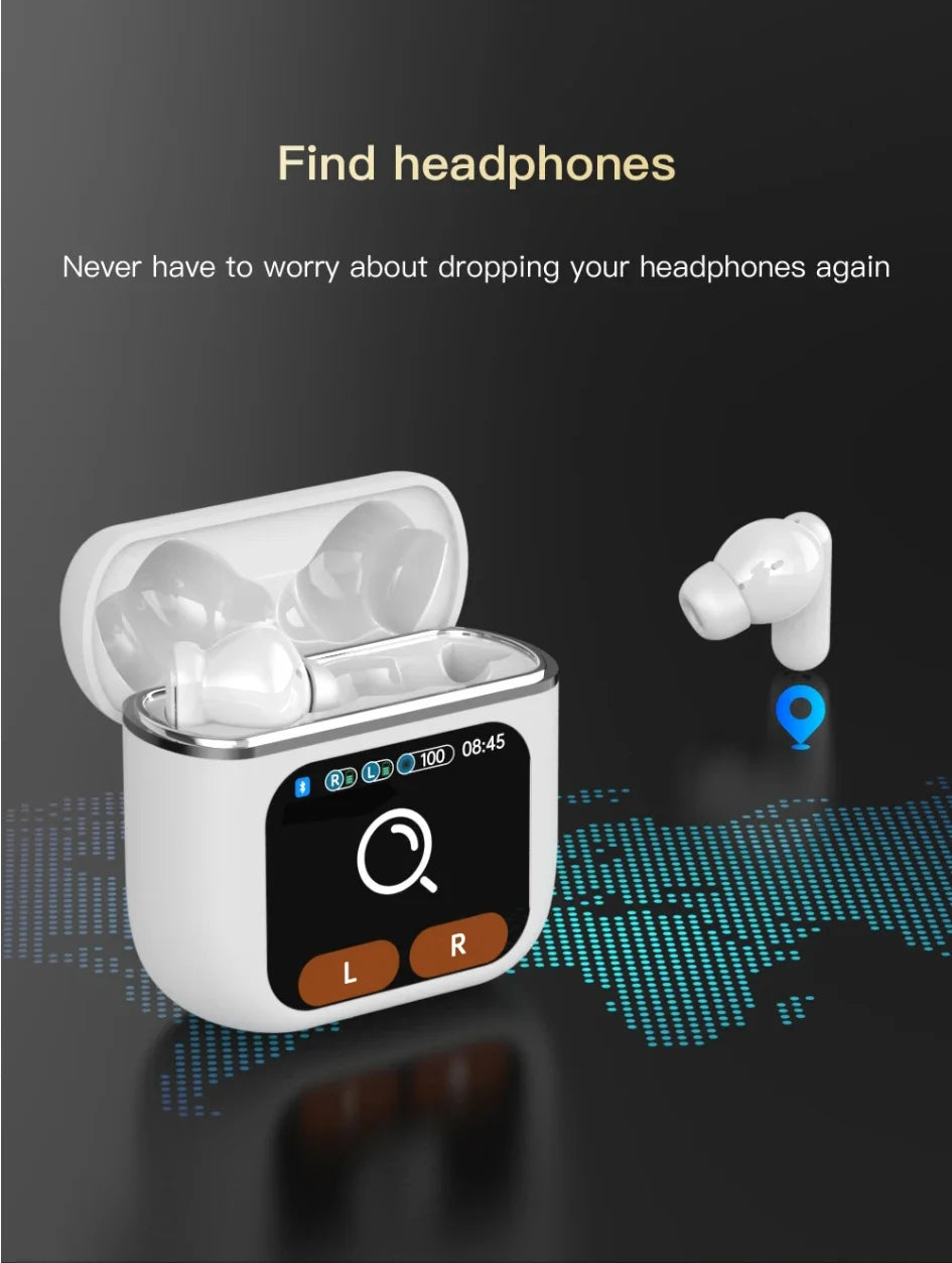 Bluetooth 5.4 Wireless Earphones LED Digital Display Gaming Headset Sport Headphones HiFi Sound Low Latency Earbuds