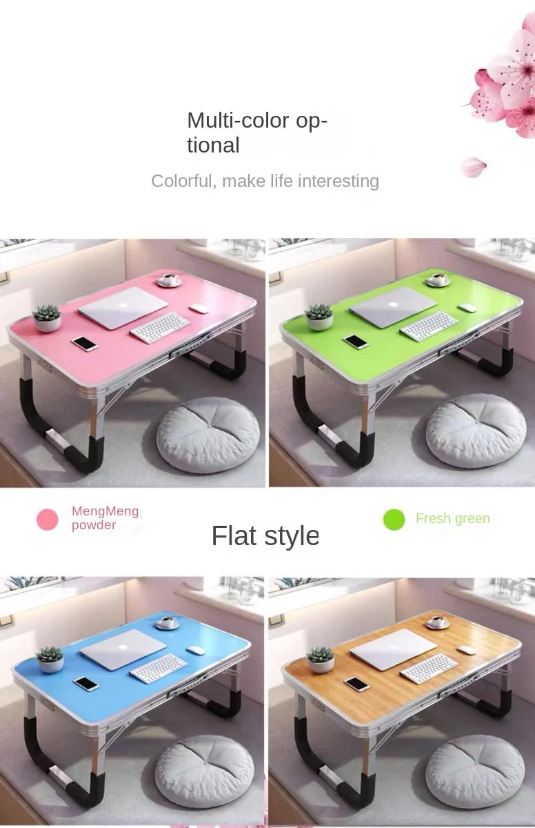 Aluminum Alloy Foldable Computer Table Wooden Lazy Dormitory Learning Folding Bed Outdoor Folding Table