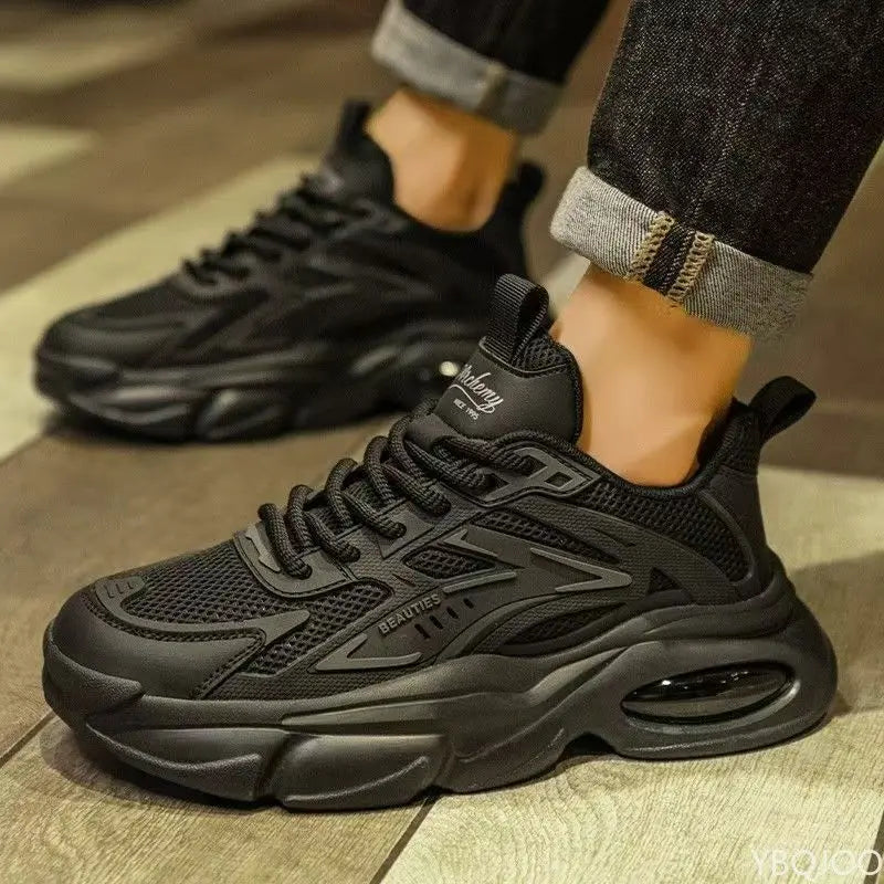 Fashionable versatile spring autumn new explosive thick soled men's shoes casual comfortable height increasing sports shoes