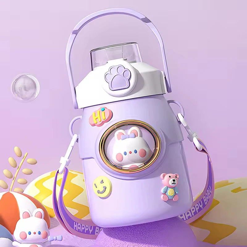 Cute Kawaii Thermal Mug 650ML 316 Stainless Steel Thermos for Tea Kid Children Drinks Stainless Steel Water Bottle