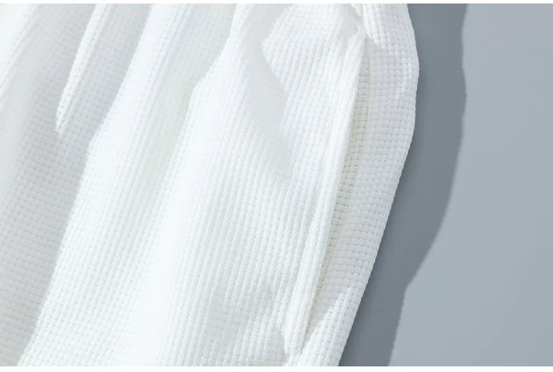 2025 Men's Sports Set Casual T-shirt and Shorts Loose and Comfortable Summer Waffle Set Jogging Set