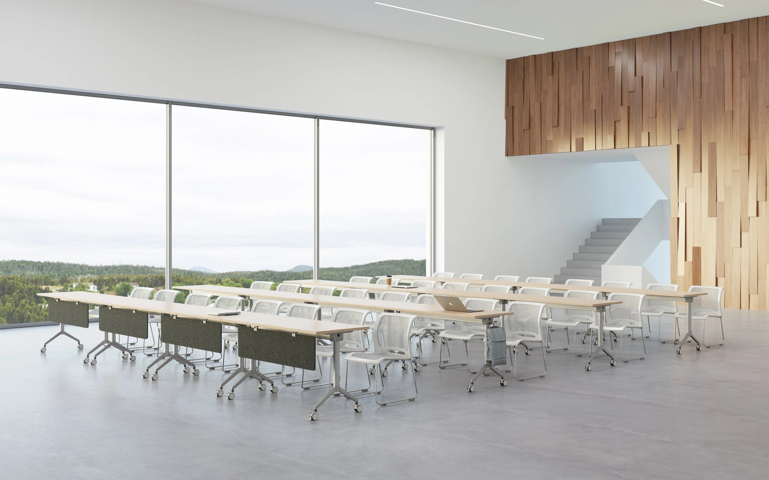 Modern Design Foldable Table With Wheels For Office For Business Meeting & Training Room Easy To Move & Store