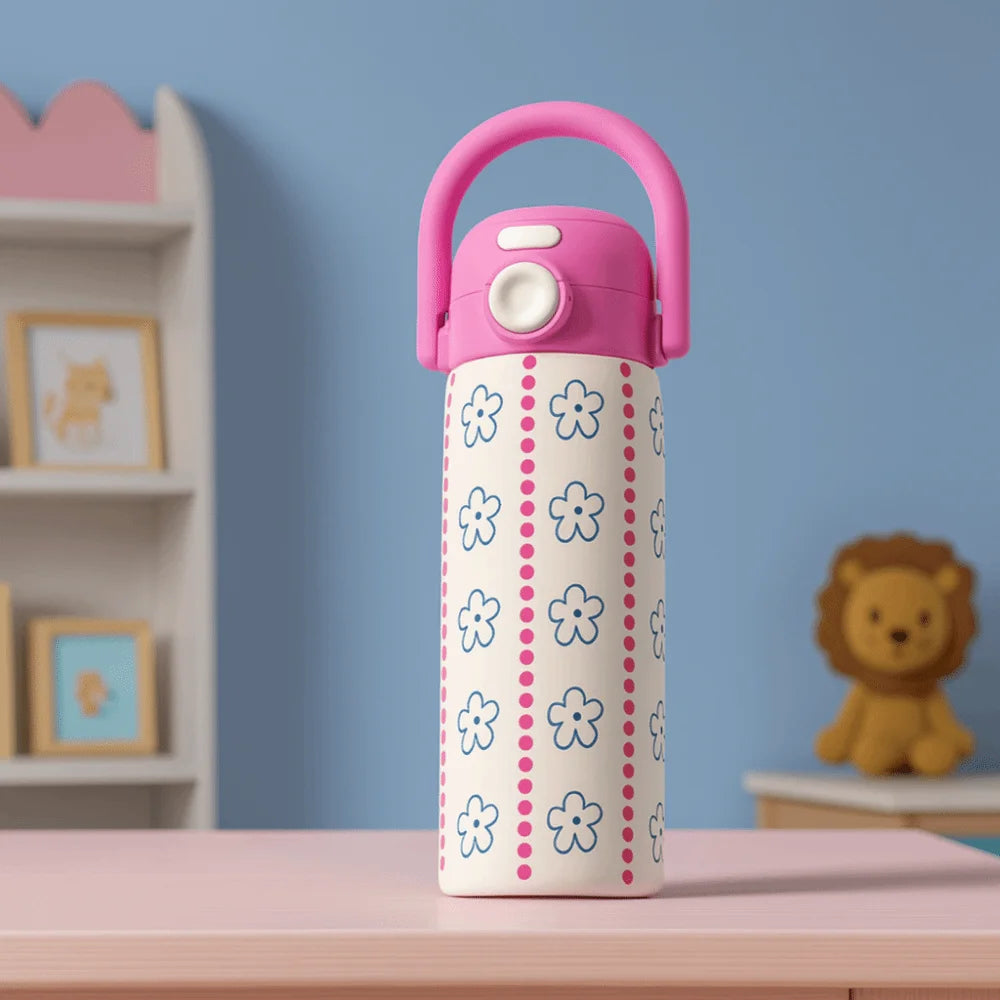 Reusable Creative Thermal Water Bottle 500ML Portable Thermal Cup Leak-proof Straw Design Drinking Straw Cup Kitchen Supplies