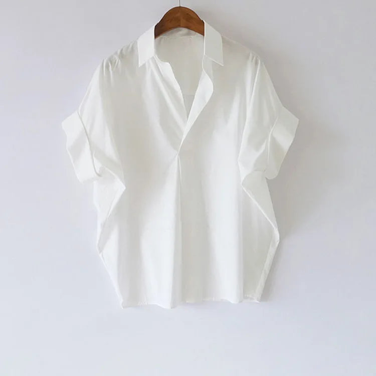 Women Summer Tops Tees Sexy Vintage Blouse Chiffon Ruched Short Sleeve Shirt Ruffles T Shirts Loose Casual Tees