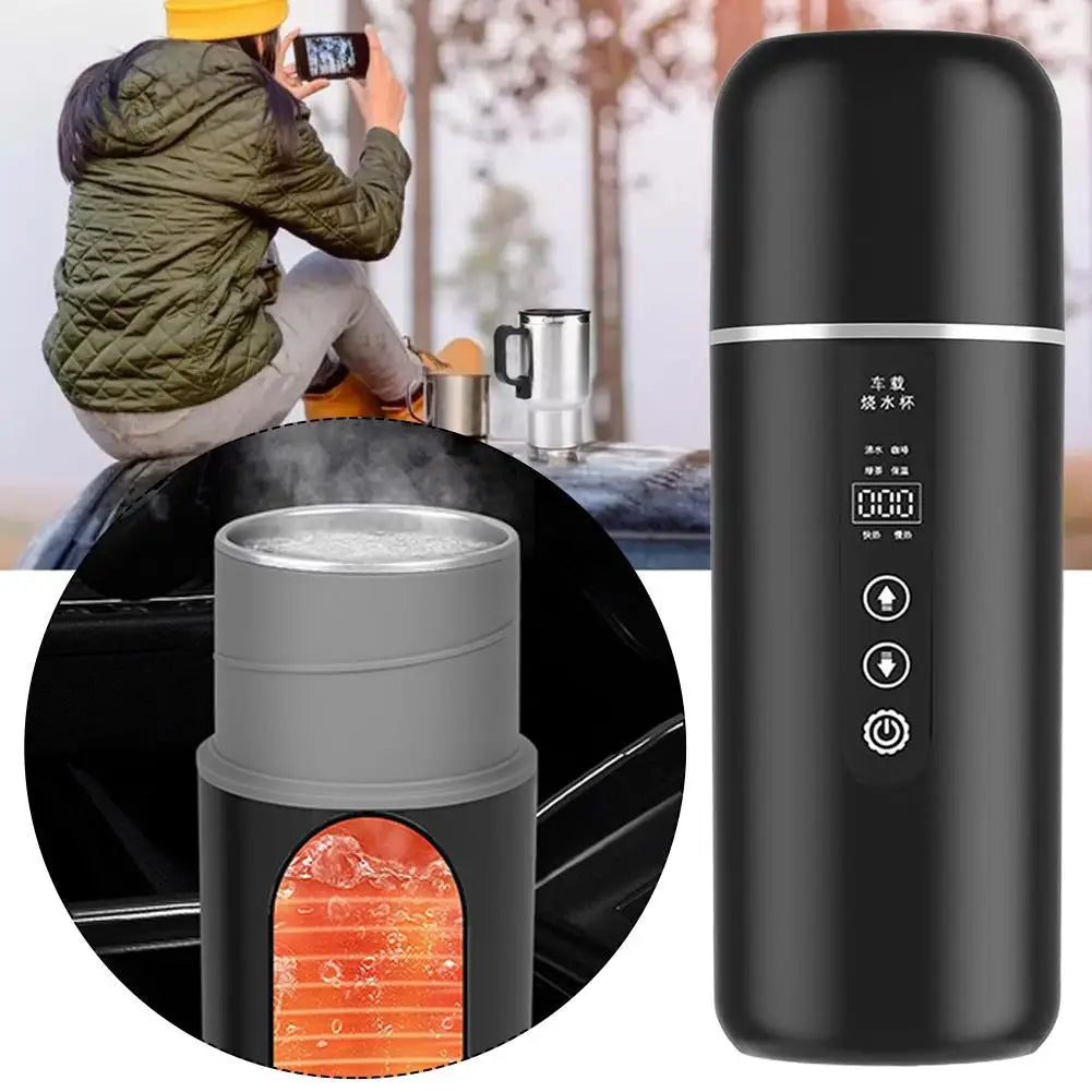 12V 24V Car Heating Cup 500Ml Electric Kettle Water Heater Boiling Mug Boiler Thermostatic Tumbler Termos Thermos Thermal Mug