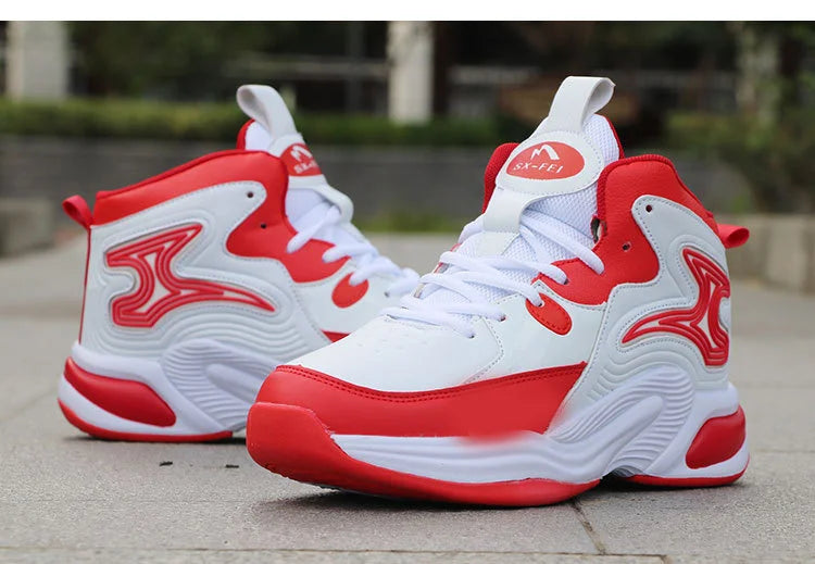 Men's High-Top Basketball Shoes New Wear-Resistant Sports Sneakers Athletic Outdoor Casual Training Boots
