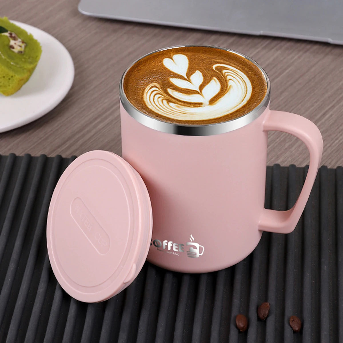 Portable Thermal Mug 304 Stainless Steel Double Wall Insulated Drinking Cup With Handle Anti Scald Sealed Tea Milk Coffee Cup