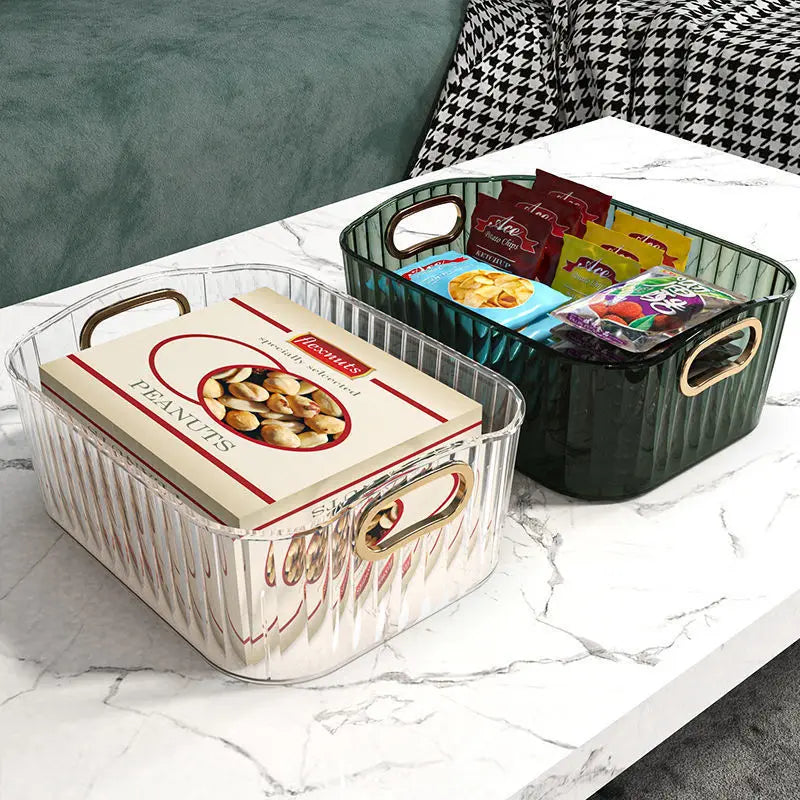 Cosmetics Box Desktop Storage Drawer Stackable Storage Box with Handle Makeup Organizers Basket Poatable Sundries Acrylic Rack
