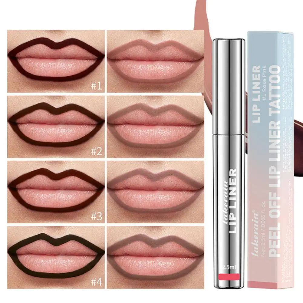 Waterproof Lip Liner Peel Off Tattoo Lipgloss Waterproof Long Lasting Matte Lip Tint Brown Contour Tear-off Lips Stain Cosmetic