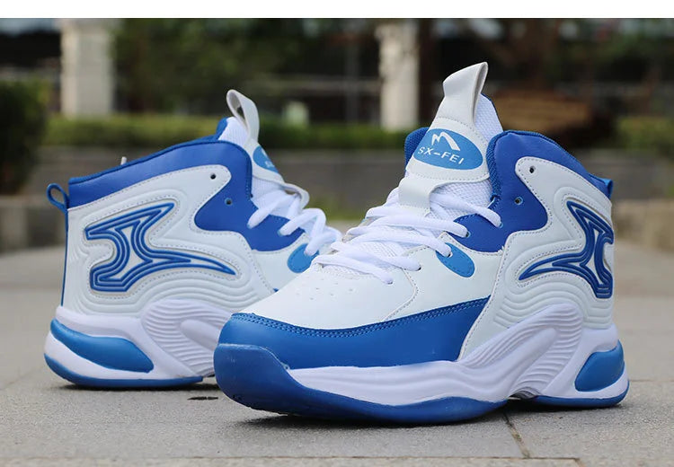 Men's High-Top Basketball Shoes New Wear-Resistant Sports Sneakers Athletic Outdoor Casual Training Boots