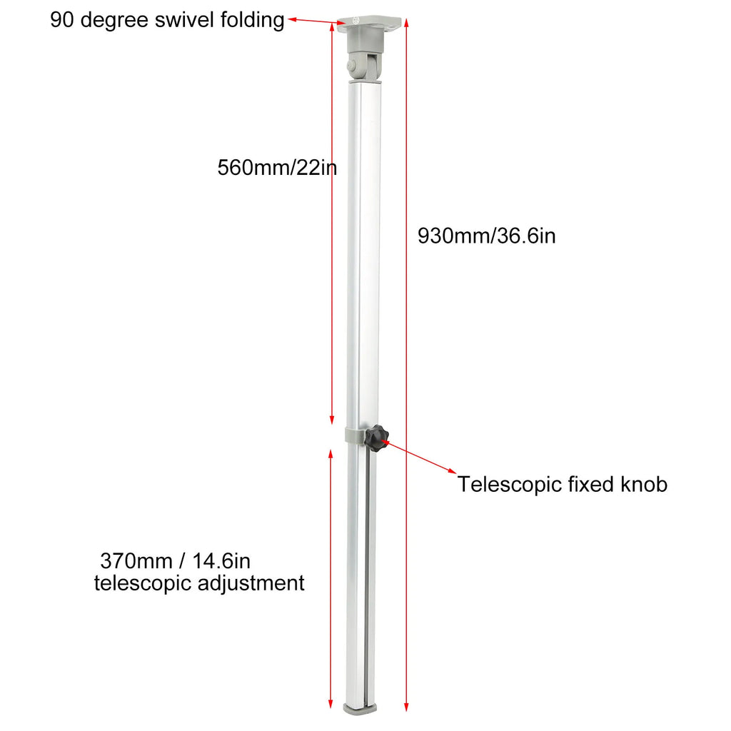 Folding Table Leg 560 to 930mm Aluminum Alloy Telescopic Desk Stand for RV Campers Caravans Boat