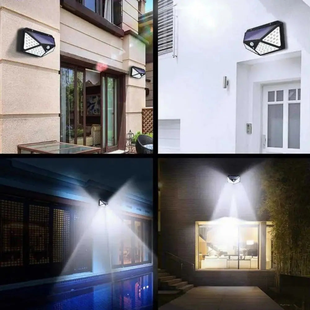 Solar Lights Outdoor 100 LED Motion Sensor Wall Lamp Outside Waterproof Solar Flood Lights For Yard,Garden,Garage, Fence,Patio