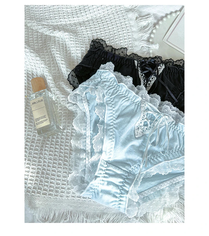 Lingerie woman sexy panties cotton fabric ropa interior femenina lace sweet underwear women cute ribbon plus size ropa interior
